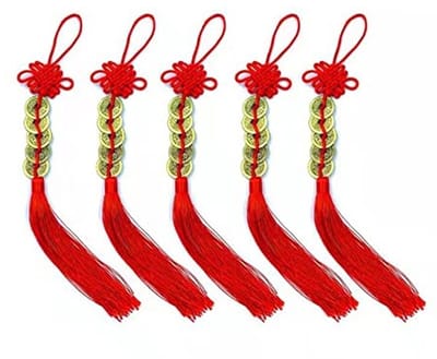 Dailygoods- Geluksmunt 5 Stuks - Chinese Geluksbrenger - Feng Shui Munten - I-ching Munt - Rijkdom en Succes - Positieve Chi - Geluksmunten