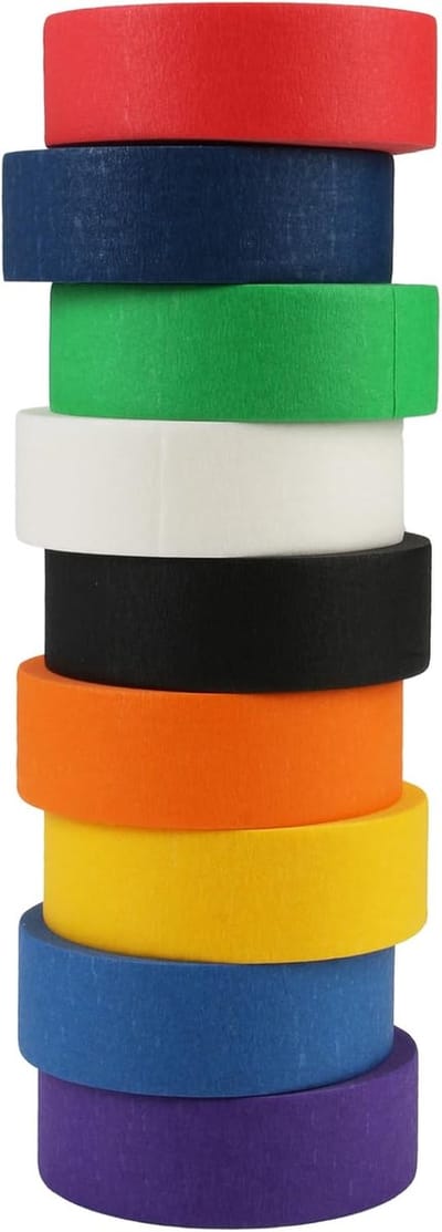 9 Rollen Klebeband Bunt 20mm x 13m Gekleurde Plakband | Regenbogen Masking Tape, Buntes Gekleurde Schilderstape, Farbiges Klebeband voor Scrapbooking, Schilderen, Wanddecoratie