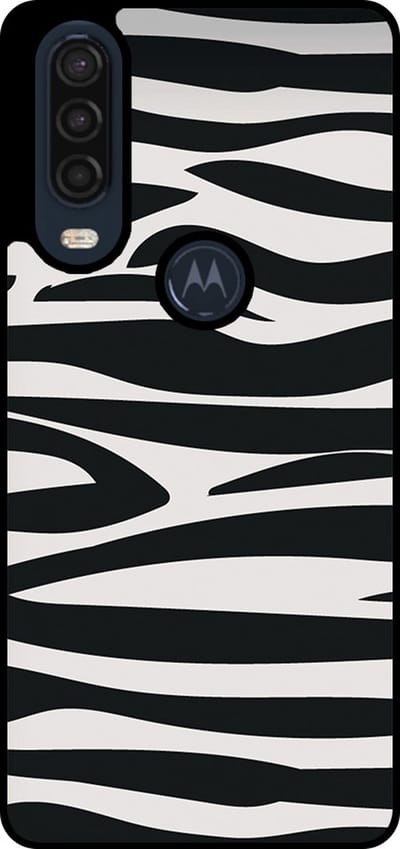Smartphonica Telefoonhoesje Geschikt voor Motorola One Action met zebra opdruk - TPU backcover case zebra design - Zwart Wit geschikt voor Motorola One Action