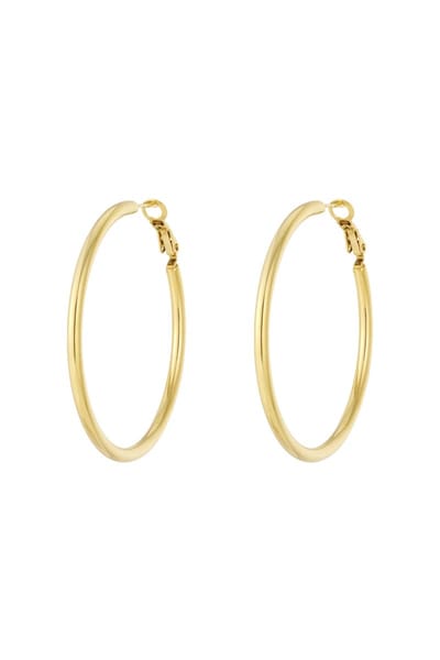 Basic Hoop earrings L - Goud - Oorbellen - Jewelry - Sieraden - Oorhangers - RVS - Oorringen - Oorhanger - Gold