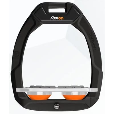 Veiligheidsetringen voor paardrijden Plat Grip Zwart/Grijs/Oranje Flex-On Safe-On