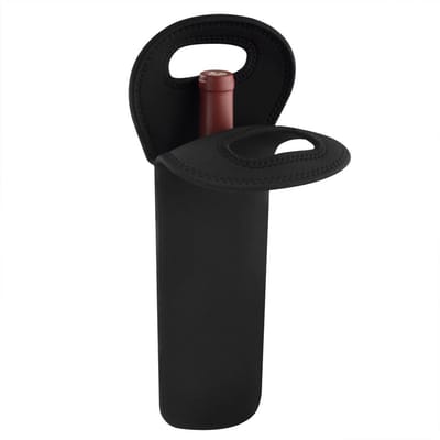 Dailygoody - Geïsoleerde Koeltas - Draagbare Wijnfleshouder - Waterdicht Neopreen - Zwart - Perfect voor Picknicks - Houdt Dranken Koud
