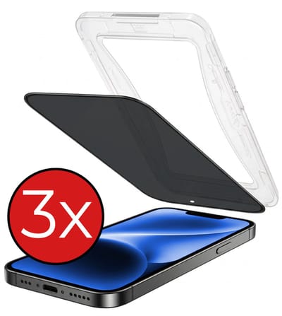 Privacy Screenprotector - 3 Stuks - Geschikt voor Apple iPhone 14 - Met Installatie Kit - Beschermglas - Anti-Spy - Flexibel Glas - Tempered Glass - Screen Protector