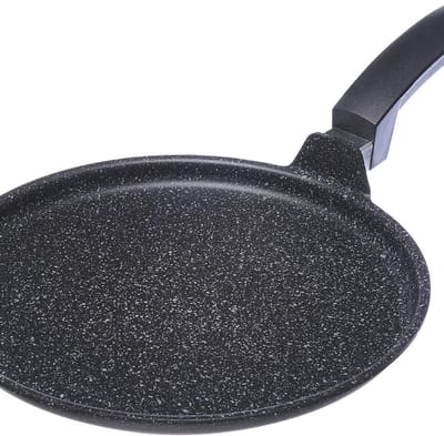 Famanu - Pannenkoekenpan 28 cm aluminium met grote bakoppervlakte voor crêpes