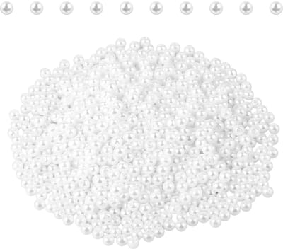 1000 stuks witte kunstparels, 4 mm, ronde kunstkralen voor knutselen en sieraden maken
