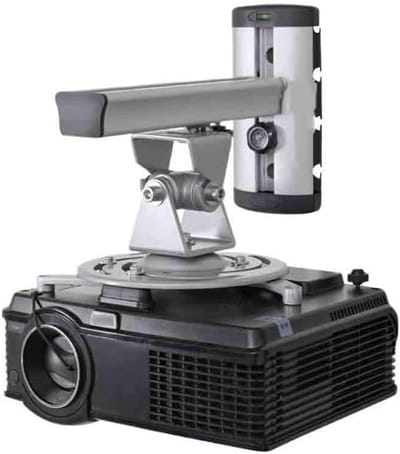 Projectorstandaard - Beugel voor Beamer - Presentaties Geven - Verstelbare Klauwen - 20.8cm Hefhoogte - Zilver