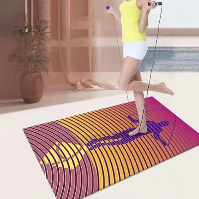 Kleurrijk Zacht Springtouw Mat Groot Antislip Binnenkamer Fitness Sport Schokabsorberend Springtouw Mat Yoga Tapijt Tatami Vloerkleed 60*160cm