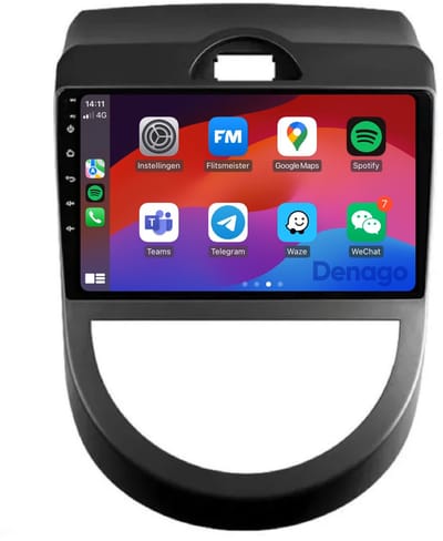 CarPlay autoradio geschikt voor Kia Soul | 2010 t/m 2013 | Android 13 | Draadloos Apple CarPlay & Android Auto | 2GB + 32GB | QuadCore processor | Denago DNG-A192 | 2025 model | Bluetooth & Wifi