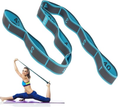 Stretchband voor yoga en oefeningen - verstelbare yogariem met lussen voor benen en voeten