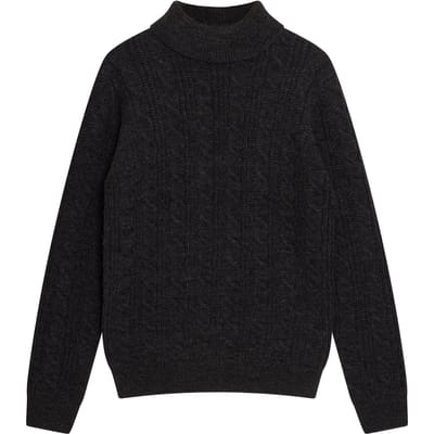 French Connection Roll Cable Charcoal Mel Größe: M | Turtlenecks Outlet | Herren | Schwarz