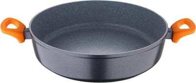 Paellapan Aluminium - Koekenpan Stoofpan - Maaltijden Bereiden - Meerlaagse Antiaanbaklaag - 32 cm - Grijs