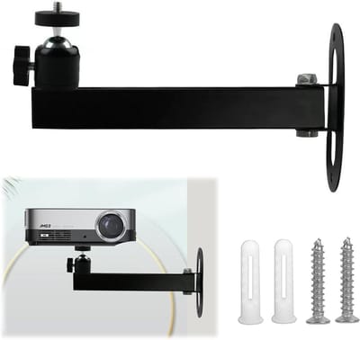 Beamerhouder Muur - Projector standaard - Thuisbioscoop inrichten - 360 graden draaibaar - 26 cm lengte - Zwart