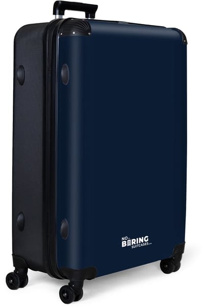 NoBoringSuitcases.com® - Koffer groot - Reiskoffer lichtgewicht - Navy - Blauw - Effen - Rolkoffer met 4 wielen - Grote trolley XL - 98 liter bagage