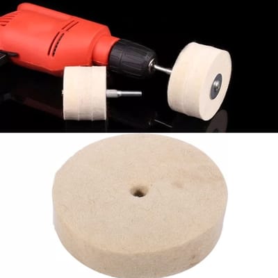 ONF3 - Polijstschijf - Wolvilt - 4 Inch - Beige - Poleren - Geschikt voor diverse materialen - Voor fijnpolijsten