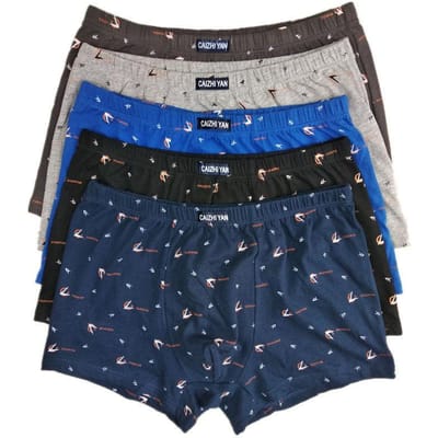 5PCS 100% Katoen herenondergoed Ademend Boxer Briefs Zweetafvoerende Broek Comfortabele Plus Size Boxer Briefs L gray