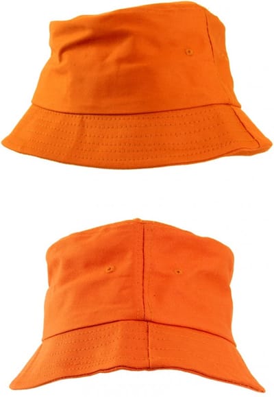 Bucket Hat - Vissershoedje - Heren - Dames - Festival Accessoires - 58 Cm - Oranje