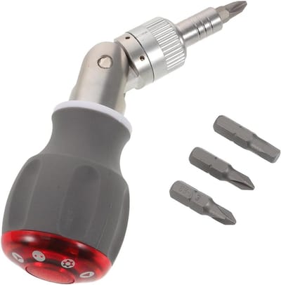 Mini Ratelschroevendraaier - Precisie Schroevendraaier Set - Elektronica Reparatie - Flexibel Multi-Bit Systeem - 14.7 cm Lengte - Multi