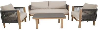 Lounge-Set Sora | Complete Lounge-Set Met Sofa, Sessel & Tafel | Beige - 767466x1777466x1006040cm