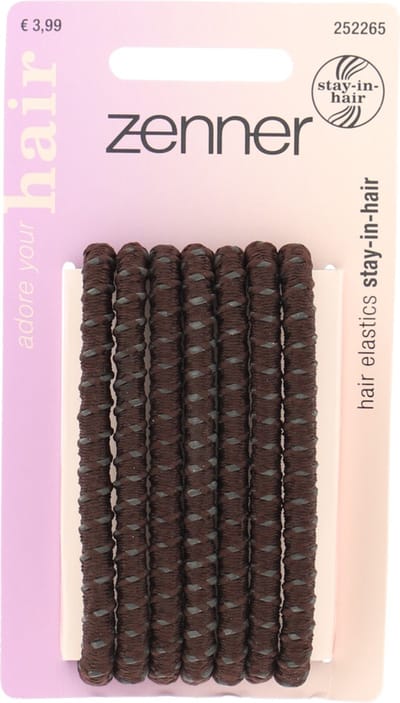 Zenner Elastieken Stay in Hair Bruin - 7 stuks