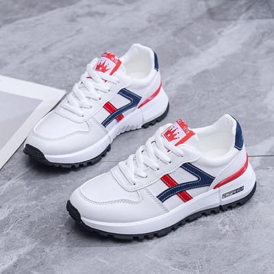 Forrest Gump Schoenen Dames Lente Nieuw Koppel Sport Casual Schoenen Heren en Dames Ronde Neus Retro Leren Kleine Witte Schoenen 38 white