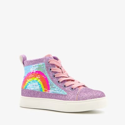 Blue Box meisjes sneakers met glitters en regenboog paars - Maat 25 - Uitneembare zool