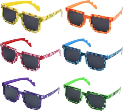 Grappige Party Brillen - Mozaïek Zonnebrillen - Feestelijke Accessoires - UV Beschermende Glazen - 6 Stuks - Veelkleurig