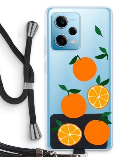 Case Company® - Hoesje met koord geschikt voor Xiaomi Redmi Note 12 Pro 5G hoesje met Koord - Will you be my clementine - Telefoonhoesje met Zwart Koord - Bescherming aan alle Kanten en Over de Schermrand