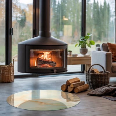 Coloray Vloerplaat Houtkachel - Plaat voor Onder Houtkachel - 90 cm x 90 cm - Open Haard Accessoires - Turkoois Vloerplaat Kachel - Onderplaat - Plaat onder Houtkachel - Kachel Onderplaat - Onderplaat Voor Houtkachel