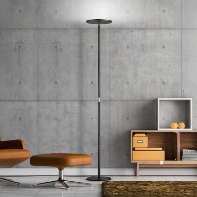 Knapstein LED vloerlamp Aura, gebarenbediening, nikkelkleurig, hoogte 184 cm