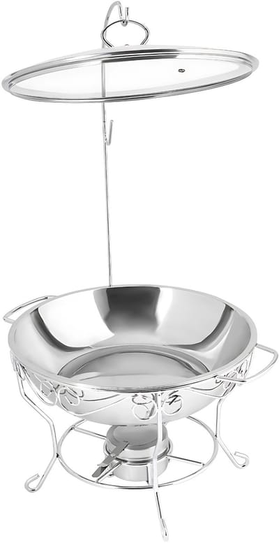 Ronde Buffetverwarmer - Chafing dish - Buffetwarmer - Warmhoudplaat - Warmhoudbakken - Voor Huizen, Restaurants & Foodtrucks - Roestvrij Staal