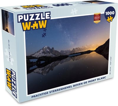 Puzzel Prachtige sterrenhemel boven de Mont Blanc - Legpuzzel - Puzzel 1000 stukjes volwassenen