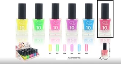 Easy Paris Cosmetics - 10-Days Effect Gel Nagellak/Top Coat FLUORISEREND (Glow in the Dark) - Transparant Cyclaam Roze - 1 Flesje met 15 ml. inhoud - Nummer 006