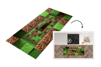 Keukenloper - Loper keuken - Gaming - Blokken - 120x50 cm - Keukenloper vinyl
