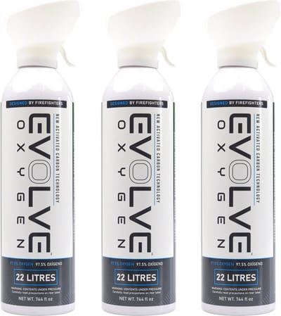 Evolve Oxygen 3x 22L - Pure Zuurstof (97%) - Zuurstoffles - 66L Totaal