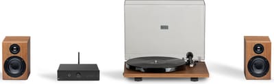 Pro-Ject True Hifi Stereo Set E Phono - Platenspeler - Stereo Versterker - Twee Boekenplank Speakers - Walnoot/Zwart/Walnoot