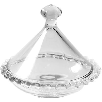 Assiette à dessert en verre, plateau haut, couvercle en verre pour gâteau, plateau de présentation de desserts, cône, plat à fruits, couvercle, récipient de cuisine white