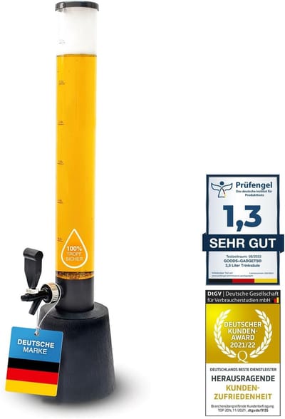 Biertap 3,5 liter – Biertoren met tapkraan – Drankdispenser voor bier & cocktails – Perfect voor WK, feestjes & zomer – Grote capaciteit party tap