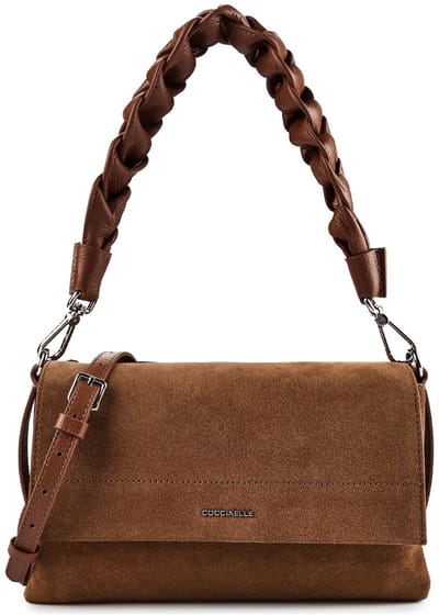 COCCINELLE Leren schoudertas Boheme Shoulder Bag Suede Leather / Grained Lea. Cognac / Cognac Lichtbruin