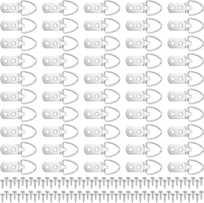 50 Stuks D Ring Foto Hangers met Schroeven voor Zware Fotolijsten en Spiegels - 18kg Draagvermogen, Stevige Bevestiging en Eenvoudige Installatie