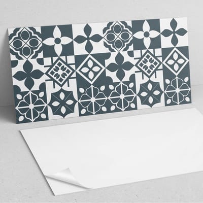 Coloray Wandpanelen Zelfklevend - Geometrische patronen in tegels PVC Wandpaneel - 100 cm x 50 cm - Zwart Wandbekleding Zelfklevend - 1 stuk - Texturen Wandpanelen Zelfklevend - Wandbord Keuken - Wandpaneel Badkamer