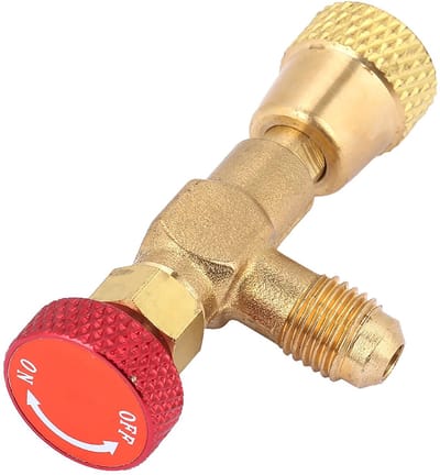 Dailygoods- Flow Control Valve - R410A Afsluitklep - Veiligheidsklep - Voor Koelmiddel - Messing - 1/4'' - 5/16 - Regelklep