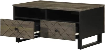 Salontafel - Koffietafel - Woonkamer - Massief mangohout - 80x54x40 cm - Zwart
