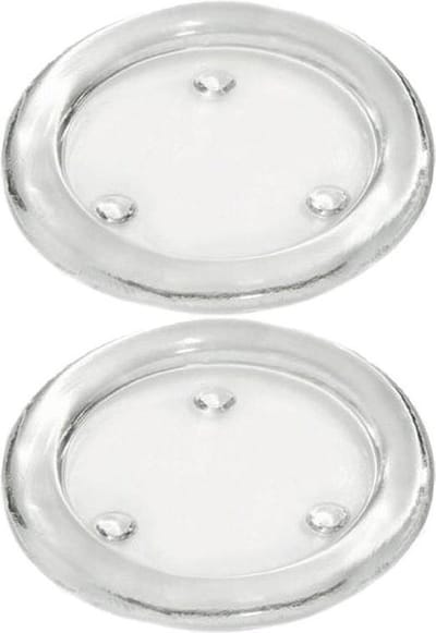 Ronde kaarsenhouder/kaars onderzetter - 2x - glas - 14 cm - voor stompkaarsen tot Dia 12 cm