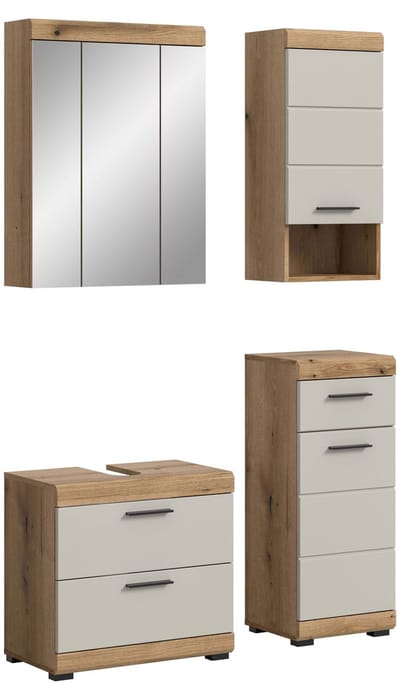 Scout badkamercombinatie kasjmier mat MDF TZ Evoke Oak NB - 34x112x191cm