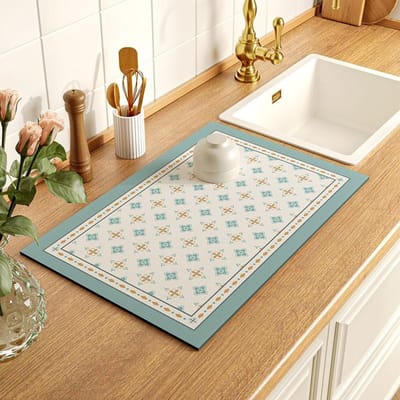 Kleine en Frisse Keuken Aanrecht Mat Huishoudelijke Spoelbak Diatomeeënaarde Waterabsorberende Mat Tafelgerei Kom Borden Anti-slip Snel Koken Mok Onderlegger 30*45cm