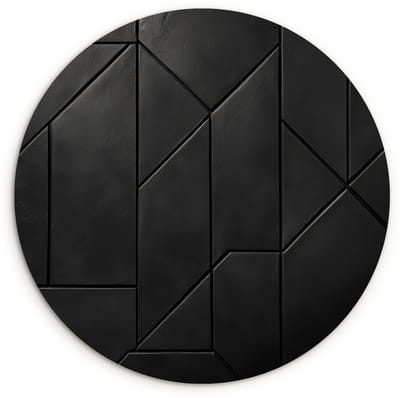 WallCircle® Wandcirkel 120x120 cm - Muurcirkel Zwart - Geometrisch - Tegeltjes - Muurdecoratie woonkamer - Wanddecoratie slaapkamer - Kamer decoratie accessoires - Ronde schilderijen XXL