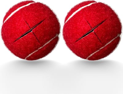 Set van 2 voorgesneden tennisballen voor wandelaars, tennisballen voor stoelen en meubelpoten, zwaar belastbaar, duurzaam voor skiplijders (rood)