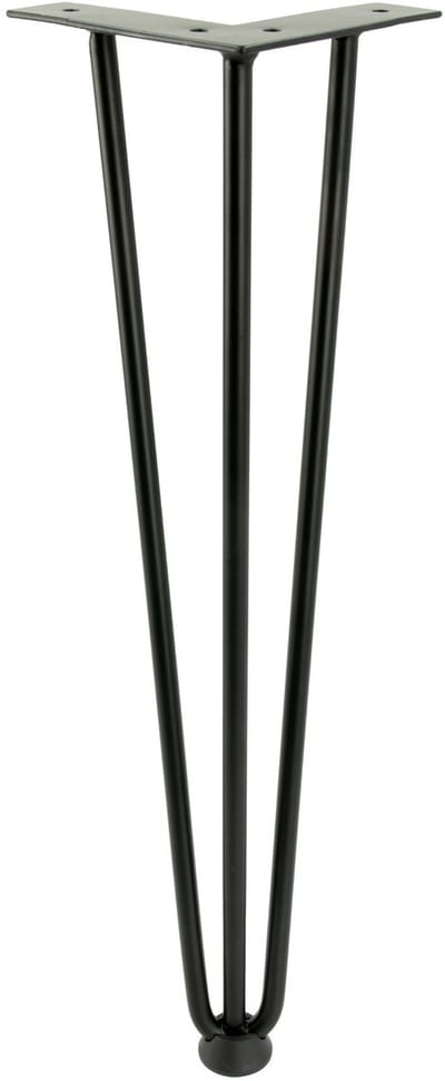 B&B Hairpin Series – Meubelpoot Set – 41 cm Hoog – 3-Poot Ontwerp – Staal & Poedercoating – Zwart