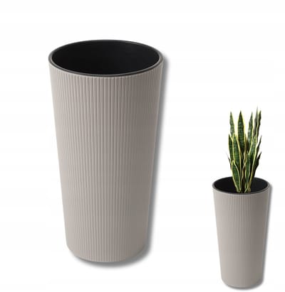 Lilia Jumper Plantenbak Taupe Ø19cm met Inzetstuk
