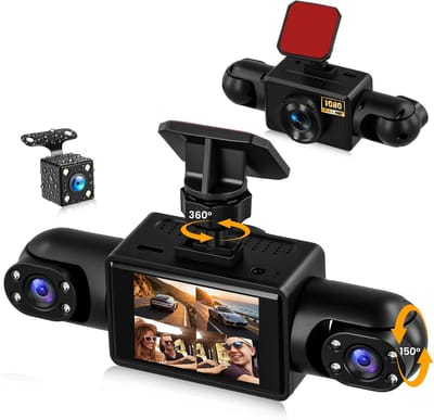 Auto Camera Systeem - Dashcam 4 Kanalen - Veilig Rijden - 360 Graden Zicht - 1080p HD Resolutie - Zwart